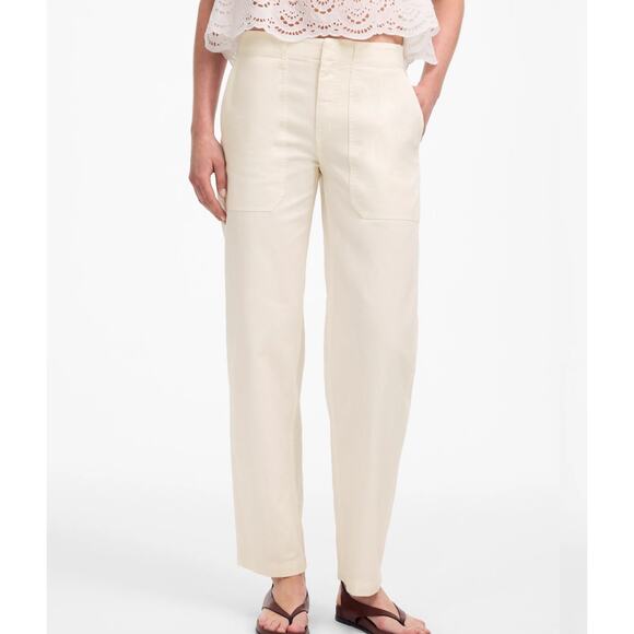 Madewell Women's Tapered Leg Utility Cotton Chino Pants Khaki 29 New - Picture 1 of 8